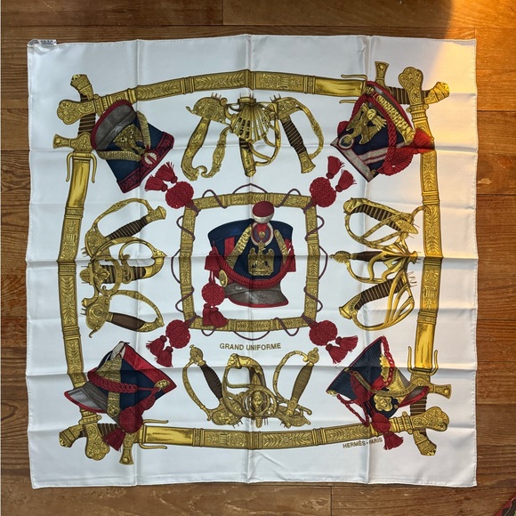 Hermes Accessories - HERMES Scarf Carre90 Silk Square GRAND UNIFORME with box like new
